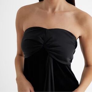 Express Ladies Satin Velvet Strapless Tucked Bow Tube Top NEW NWT MEDIUM